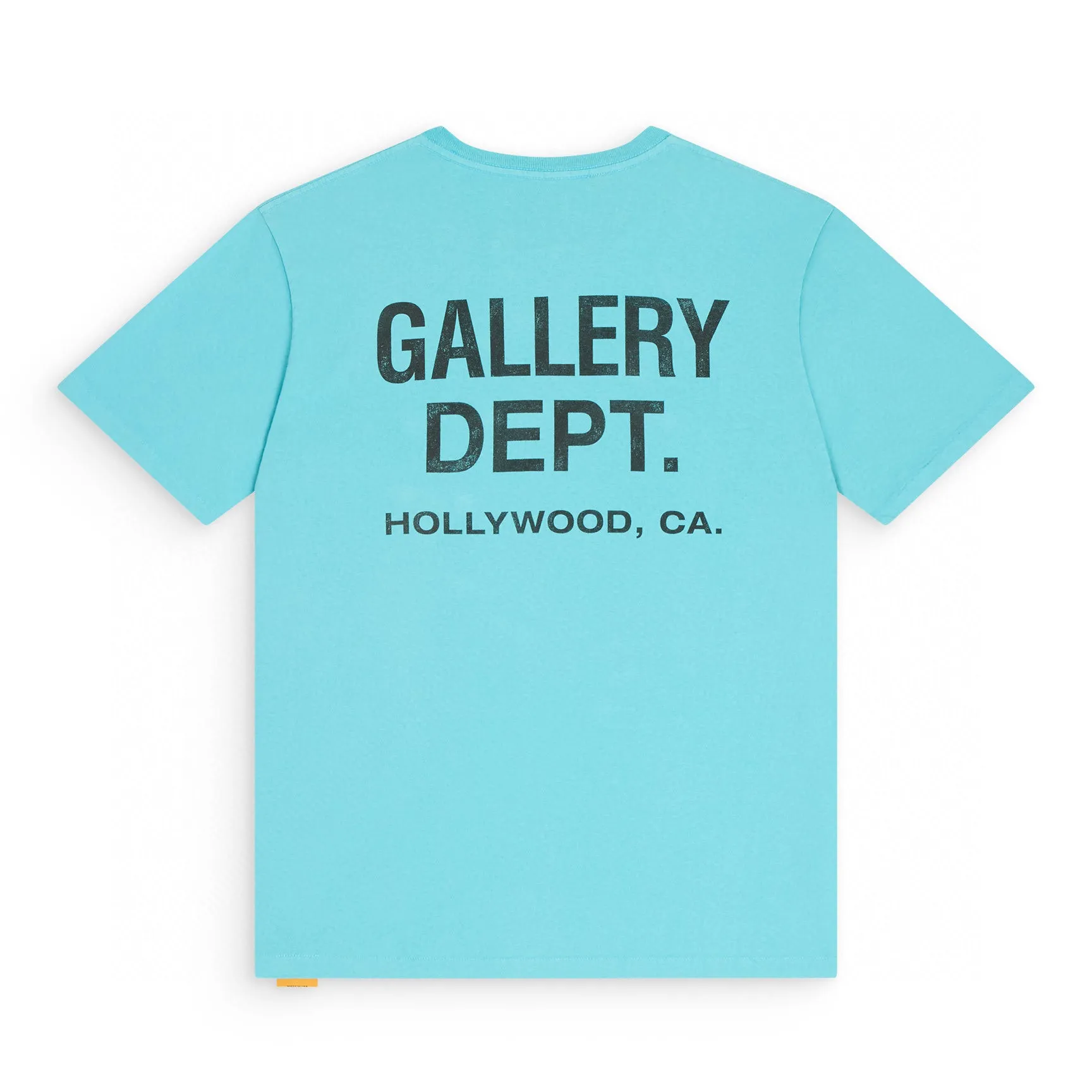 GALLERY DEPT. FRENCH TEE/LIGHT TEAL Lake Blue French Lake Blue S-XL Summer Dopamine Color American Retro Original Same OE Yarn Cone Fabric Garment Dyeing Printing Rewashed Water Distressing Simulates Natural Distressing Effect Correct Accessories Top Purchasing Level